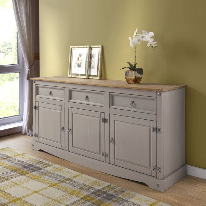 65" Wood Buffet Sideboard Farmhouse Corona Collection Furniture